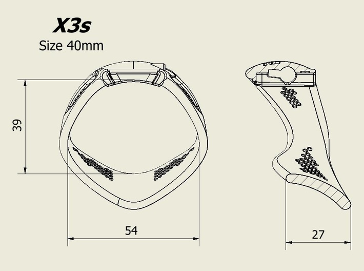 X3S Ring 40mm  3d printed 