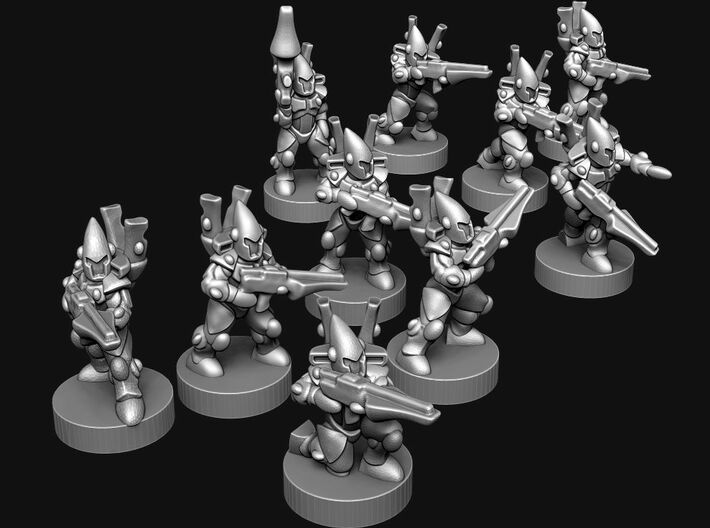 Space Aelf Defenders (40), 4x10 Squad, 6mm Epic 3d printed 