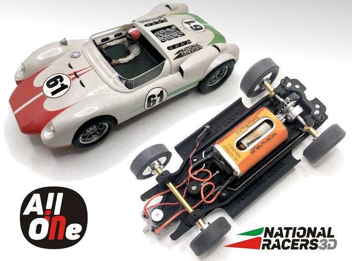 Chassis MRRC SHELBY FORD KING COBRA(AiO In) 3d printed Chassis compatible with MRRC model (slot car and other parts not included)
