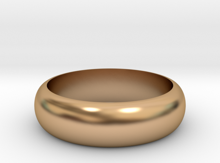 Rounded Band Ring 3d printed Polished Bronze