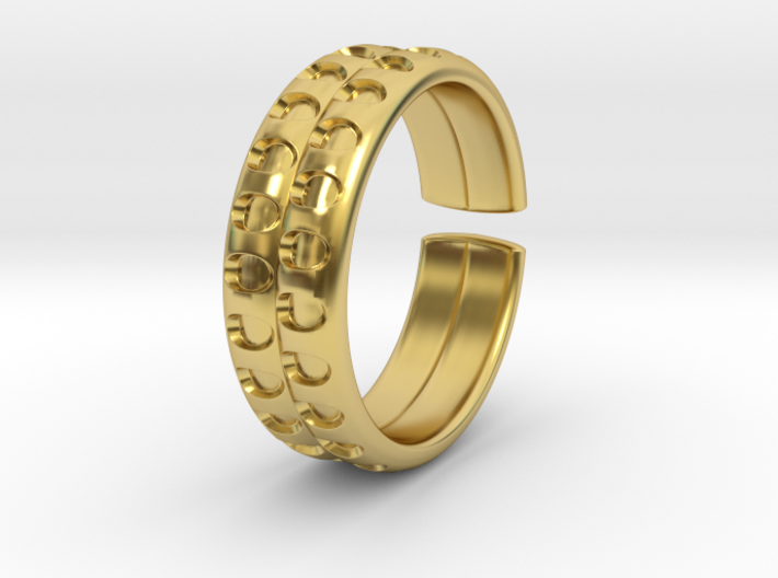 Large notched ring [sizable ring] 3d printed