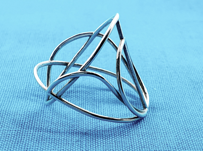 Equilibrium Silver Ring 3d printed 
