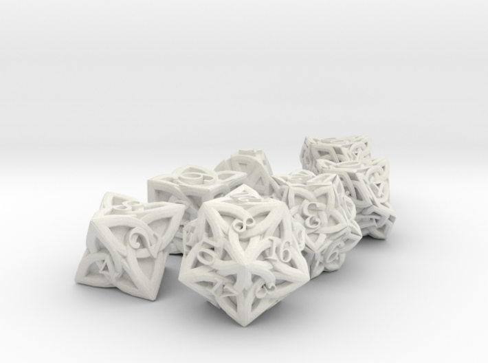 Celtic 7 Dice Set - Solid Centre for Plastic 3d printed