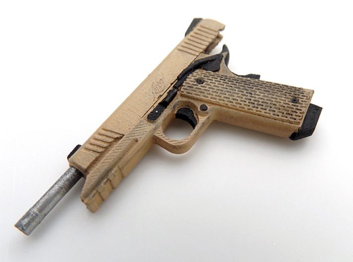 1/6 .45 railed 1911 style pistol 3d printed Painted SFD