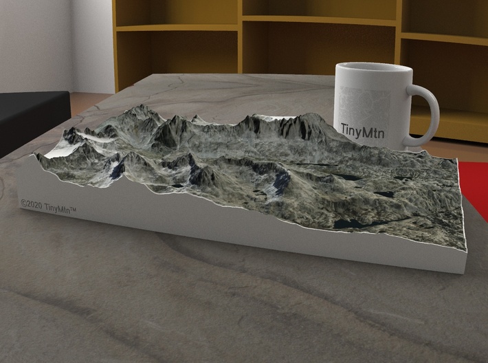 Titcomb Valley, Wyoming, USA, 1:25000 3d printed