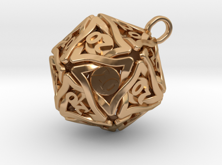 D20 Keychain 'Twined' - All 20's version 3d printed