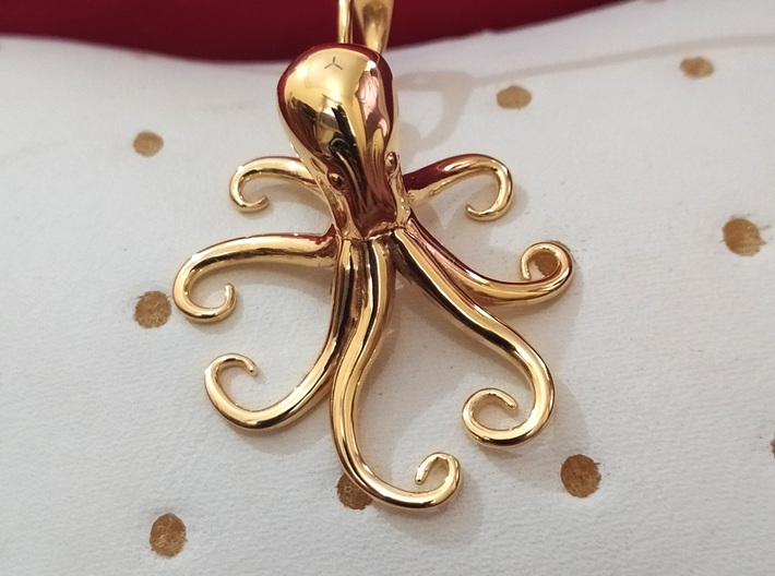 Octopus pendant 3d printed 