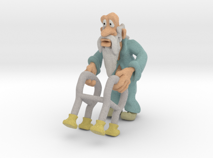 Old man and walker 3d printed