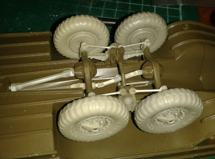 DUKW suspension correction set Italeri Airfix 1:35 3d printed With Resicast wheels