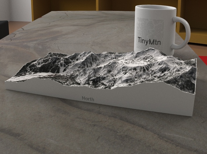 Squaw Valley, California, USA, 1:25000 3d printed