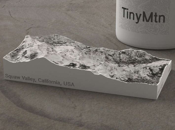 Squaw Valley, California, USA, 1:50000 3d printed 