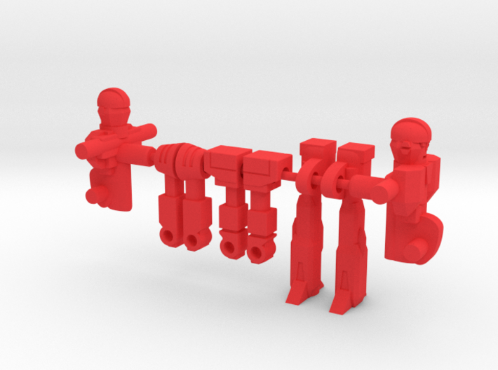Grunt, Slug and Terro  RoGunners 3d printed Red Parts