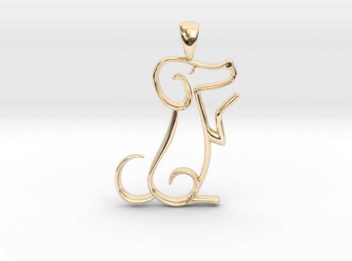 The Dog Pendant Necklace 3d printed