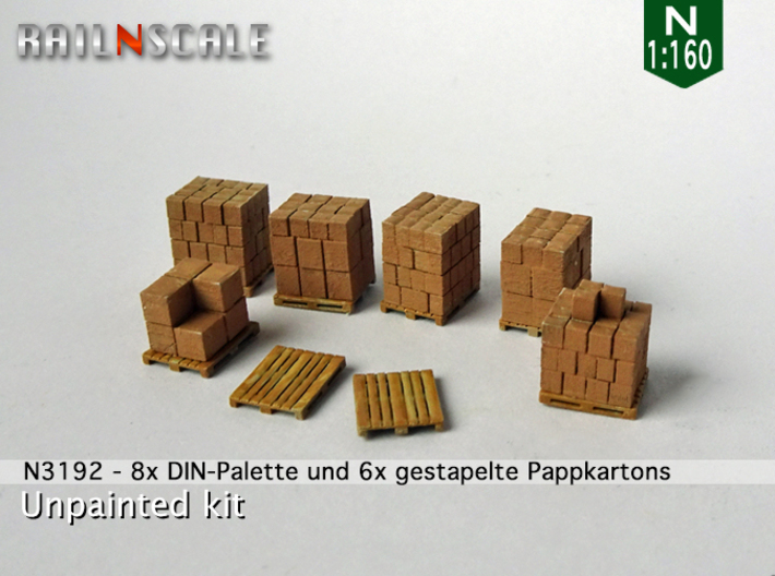 Gestapelte Pappkartons (N 1:160) 3d printed