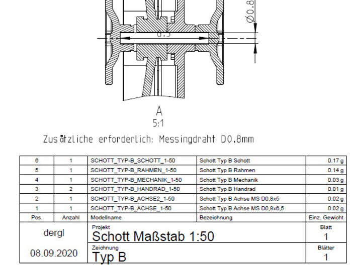 Schott Typ-B 1:50 3d printed 