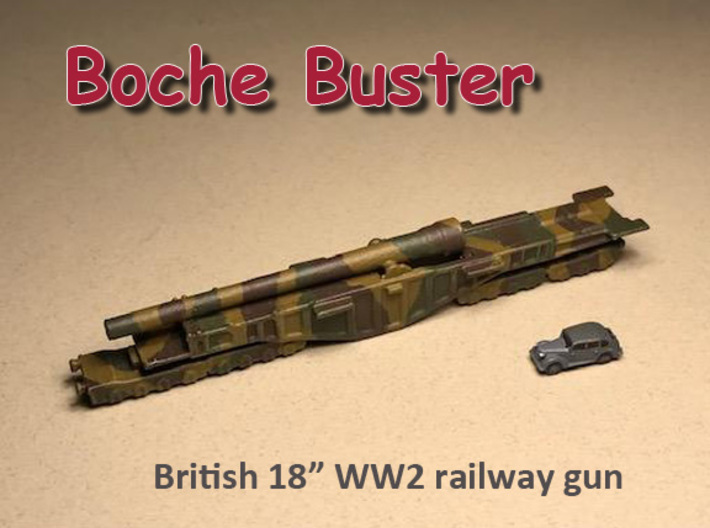 BL 18-inch Railway Gun 1/285 HM Gun Boche Buster 3d printed