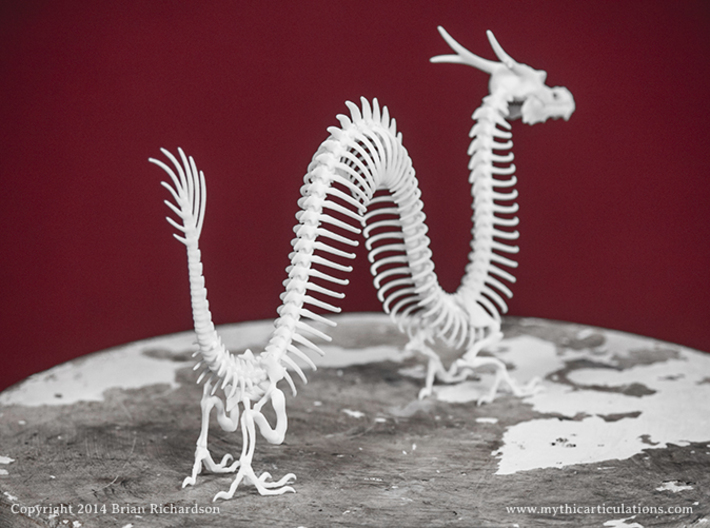 Asian Dragon Skeleton 3d printed 