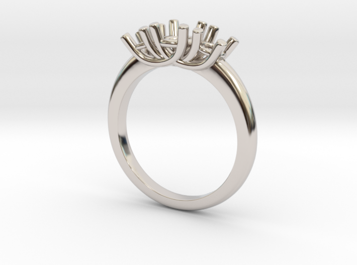 Crossover claw engagement ring 3d printed