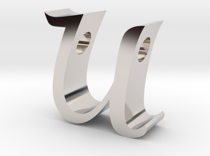 Letter U pendant 3d printed