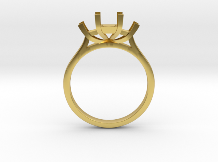 Princess cut 3 x stone engagement ring 3d printed