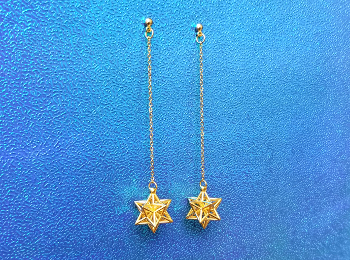 Star Charms, Pair 3d printed Natural Brass, Earring Accessories not Included