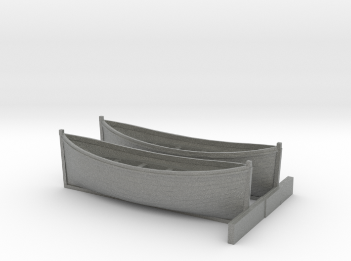 2 one and half inch long Lifeboats 3d printed This is a render not a picture