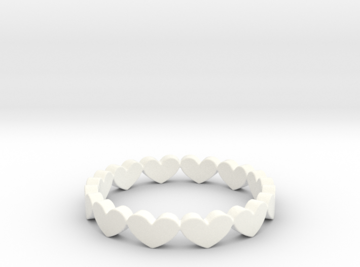 Hearts Ring Design Ring Size 5 3d printed