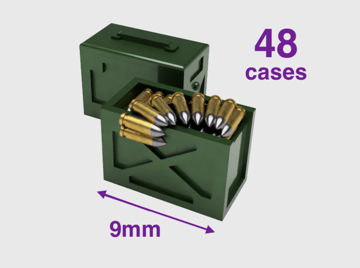 Standard : Light Ammo Cases 3d printed Large = 48 Cases