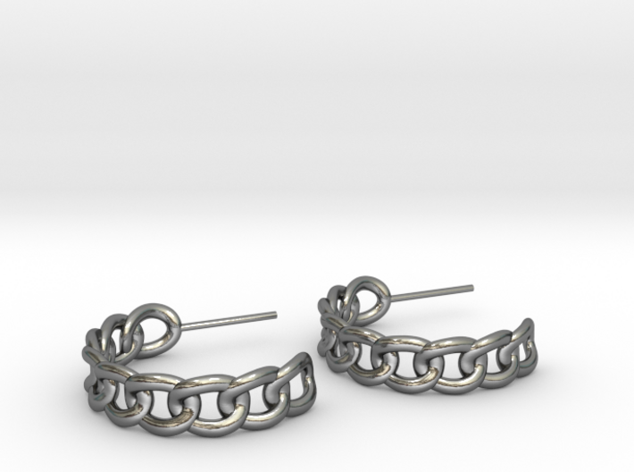 Chain Hoop Earrings 3d printed