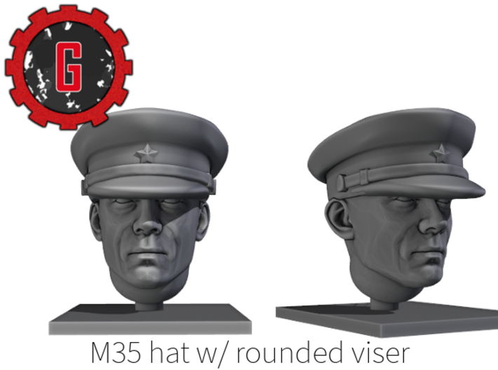 28mm heroic scale Soviet M35 Officer's Hat (round 3d printed