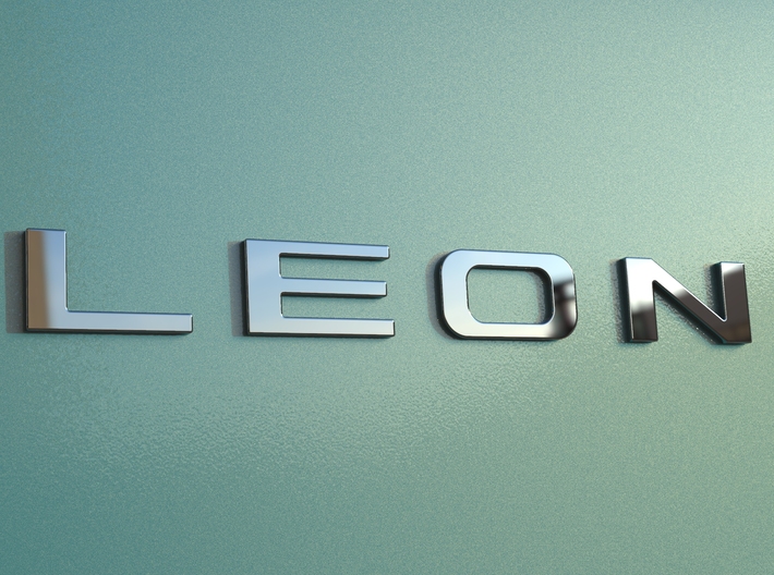 Seat Leon Logo Text Letters - Original OEM Size 3d printed Aluminium letters look on metallic blue