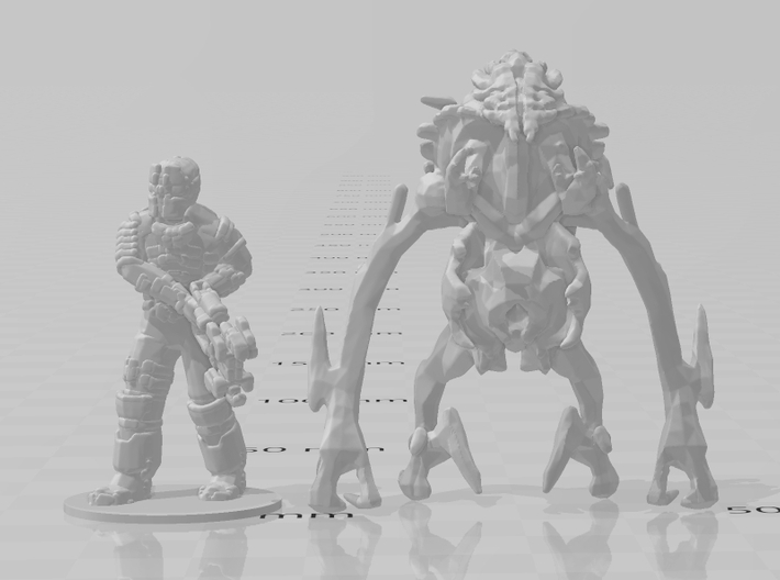 Dead Space Alien Necromorph 45mm miniature games 3d printed 