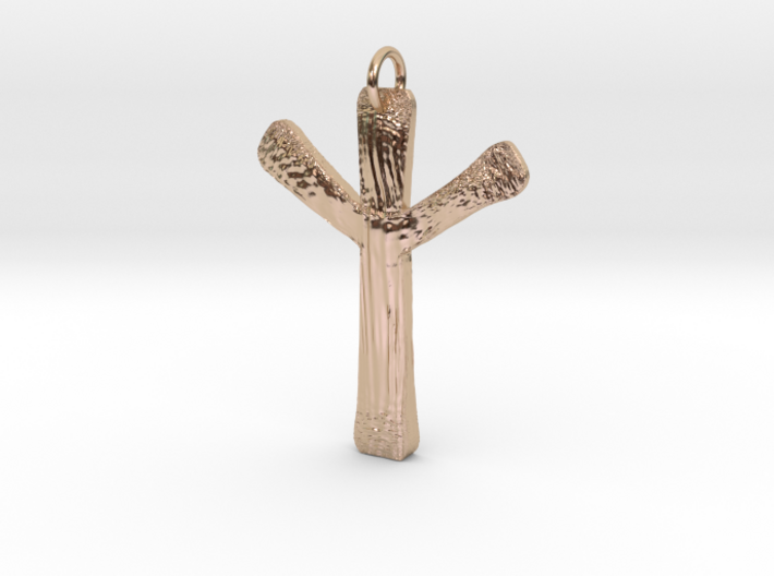 Algiz Rune Pendant / Necklace 3d printed