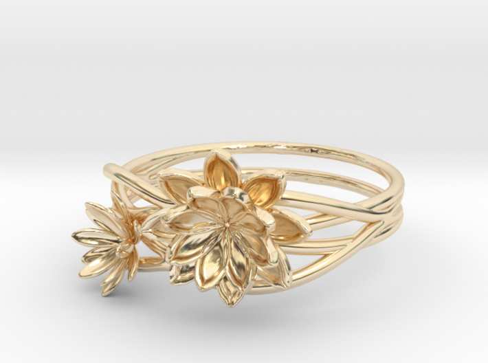 Lotus lily Ring Size 8--18.2mm 3d printed