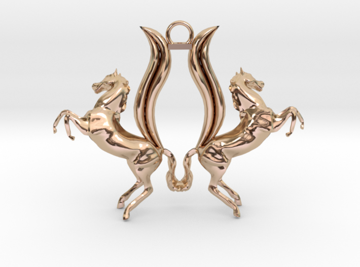 Double Horses Pendant (Contact for Customization) 3d printed