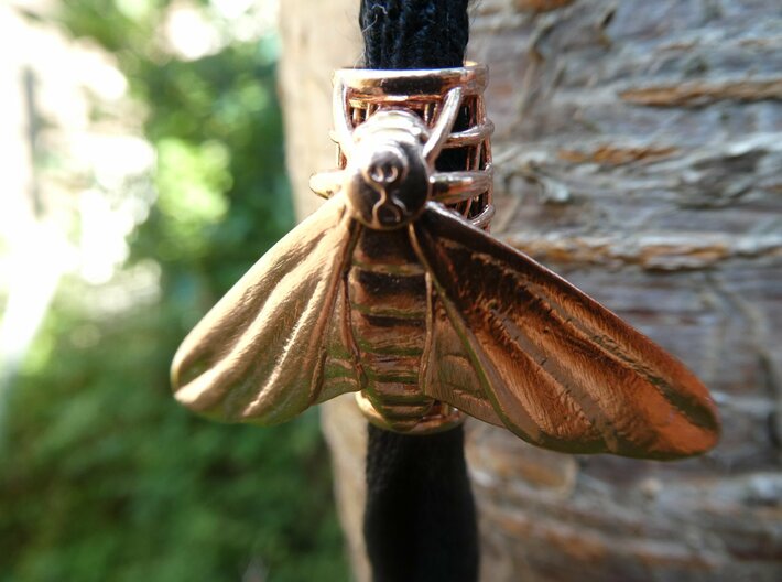 Death's Head Moth - Beard Ring or Dreadlock Bead 3d printed