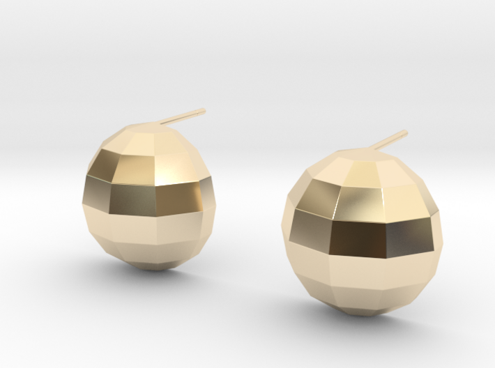 disco ball earrings polished 3d printed