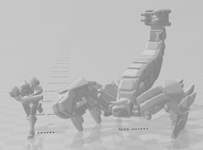 Mecha Scorpion monster miniature model games kaiju 3d printed 