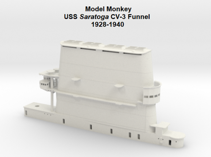1/144 USS Saratoga CV-3 Funnel, 1928-1940 3d printed