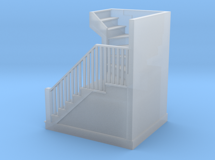 HO Scale staircase plus steps 10' 4&quot; height 3d printed