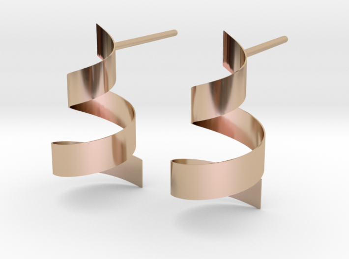 golden streamers earrings 3d printed