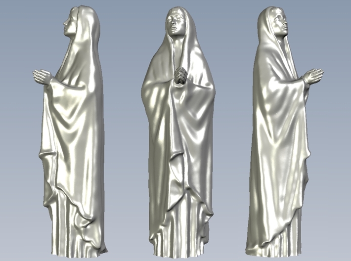 1/20 scale female with long cloak praying figure 3d printed 