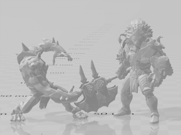 Wolfwere Warrior miniature model fantasy games DnD 3d printed 