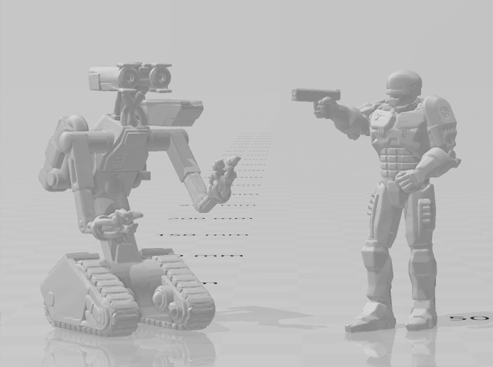 Johnny 5 robot miniature model for scifi games rpg 3d printed 