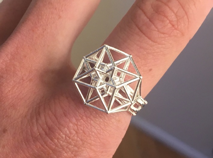 Tesseract Ring size 11.5 3d printed