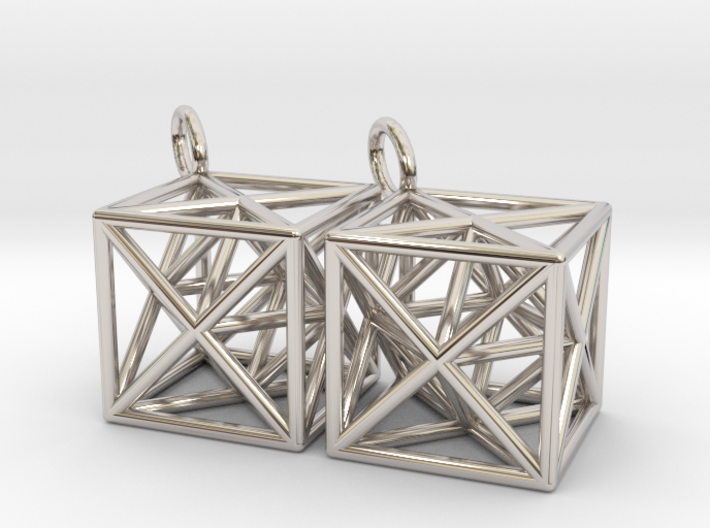 Metatron Cube Earrings 3d printed Render - Metatron Cube Earrings