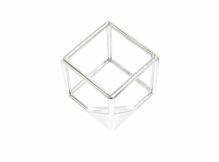 Cube Pendant 3d printed Cube Pendant - Polished Silver