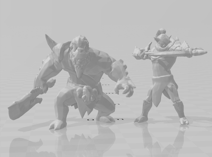 Orog Orc Champion miniature model fantasy game DnD 3d printed 