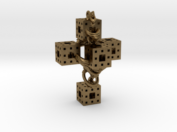 Crucifixum Fractalum Mathematicae - Argentum Unum 3d printed