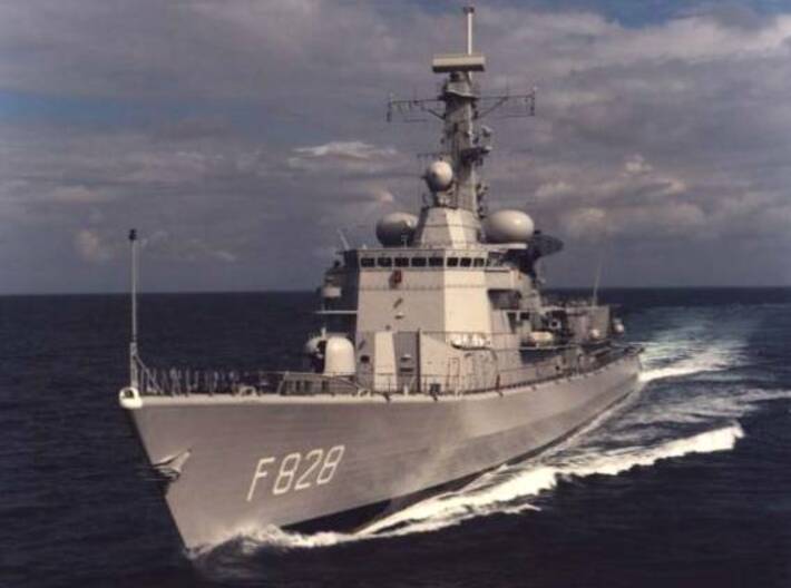 Nameplate Van Speijk F828 3d printed Karel Doorman-class frigate Van Speijk.
